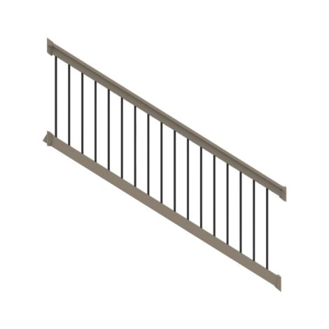 36" H x 8' L Clay Vinyl T Style w/ Black Baluster STAIR Railing 