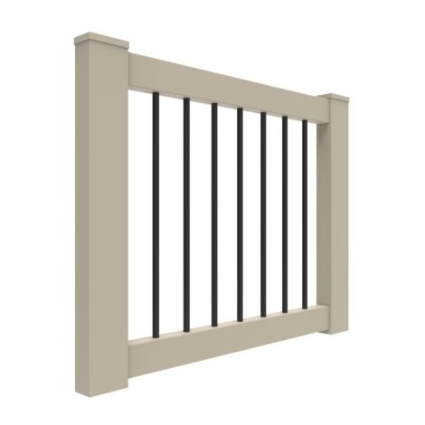 36" x 48" Clay w/ Black Baluster Rail Gate Kit
