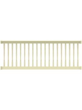 36" H x 8' L Tan Vinyl T Style w/ Turned Baluster Railing