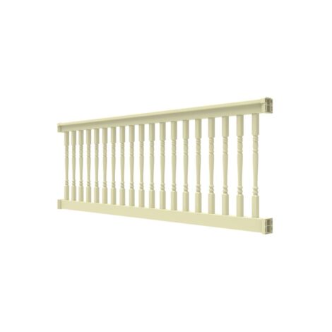36" H x 8' L Tan Vinyl T Style w/ Turned Baluster Railing