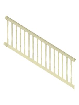 36" H x 8' L Tan Vinyl T Style w/ Turned Baluster STAIR Railing