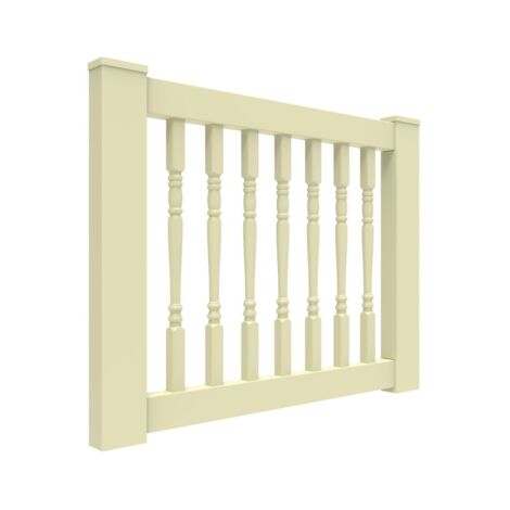 36" x 48" Tan w/ Round Baluster Rail Gate Kit