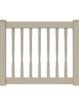 36" x 48" Clay w/ Round Baluster Rail Gate Kit