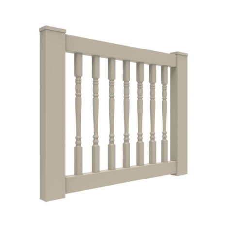 36" x 48" Clay w/ Round Baluster Rail Gate Kit