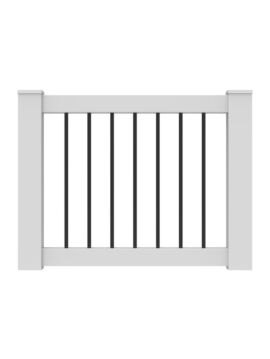 36" x 48" White w/ Black Baluster Rail Gate Kit 