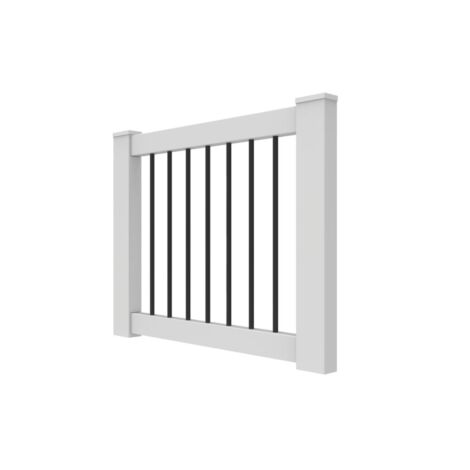 36" x 48" White w/ Black Baluster Rail Gate Kit 