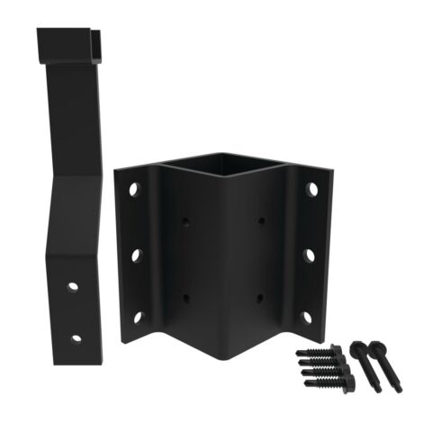 2.5in Fascia Mount Inner Corner Brackets - Black