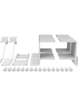 2.5in Fascia Mount Juliette Line Connector Bracket Kit  - White