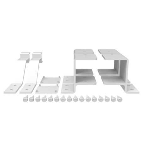 2.5in Fascia Mount Juliette Line Connector Bracket Kit  - White