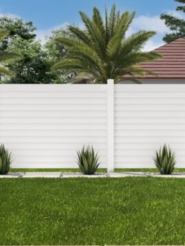 6'H X 6'W Louvered Vinyl Privacy Panel White