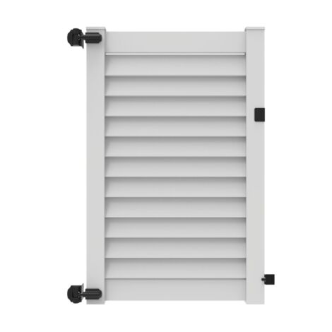 6'H X 46" W Louvered Vinyl Privacy Gate White
