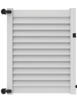 6'H X 58'W Louvered Vinyl Privacy Gate White 