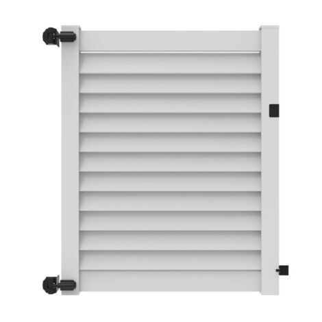 6'H X 58'W Louvered Vinyl Privacy Gate White 