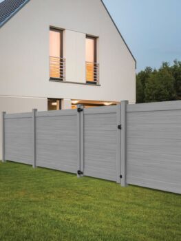 6'H X 8'W Horizontal Chesapeake Privacy Panel Gray Woodgrain