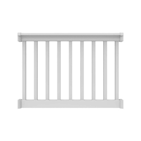 42" High x 4' Long White" T Style Vinyl Railing  