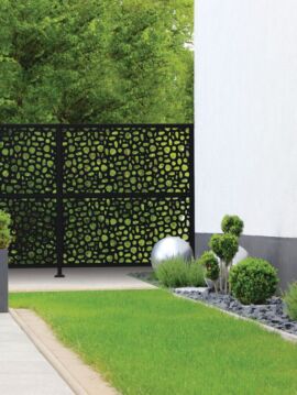 Black 3' X 6' - River Rock Decorative Screen Panel  