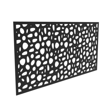Black 3' X 6' - River Rock Decorative Screen Panel  
