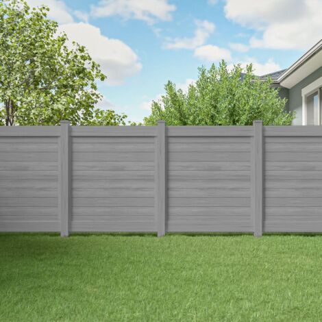 6'H X 6'W Horizontal Chesapeake Privacy Panel Gray Woodgrain 