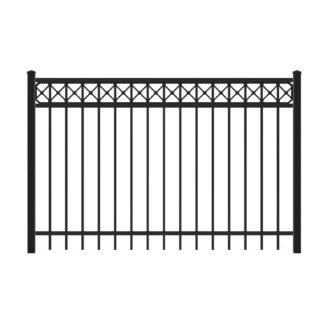 4' H x 6' W Fulton Aluminum Fence Panel Black