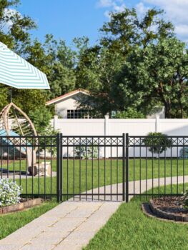 4' H x 6' W Fulton Aluminum Fence Panel Black