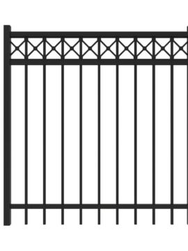 4' H x 4'W Fulton Straight Gate Black 