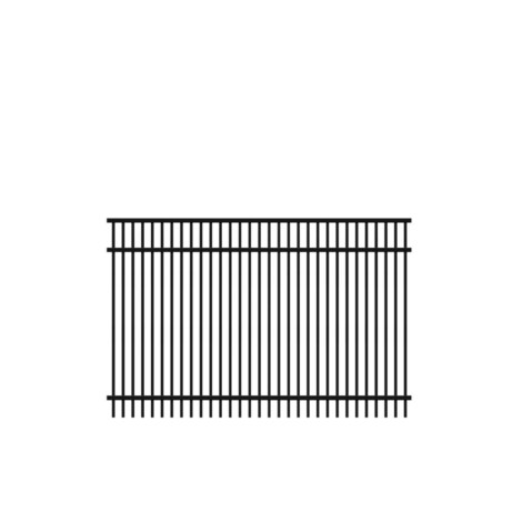 4' H x 6' W Bradford Double Picket Aluminum Fence Panel Black