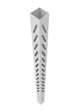 6" x6" x102" Louvered Outer Corner Post White 