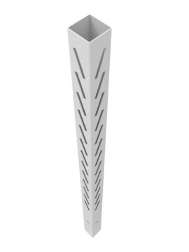 6" x6" x102" Louvered Inner Corner Post White 