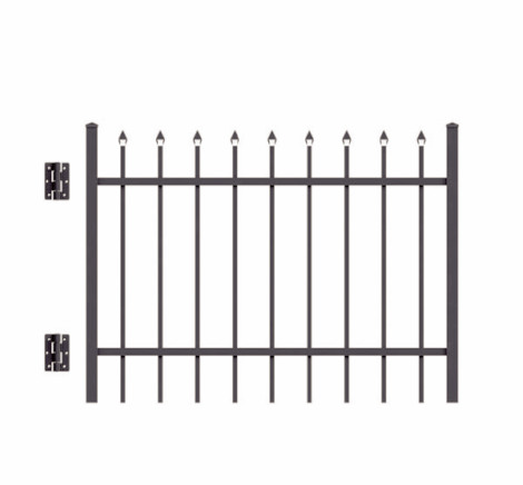 4' H x 4' W Huntington Straight Gate Black