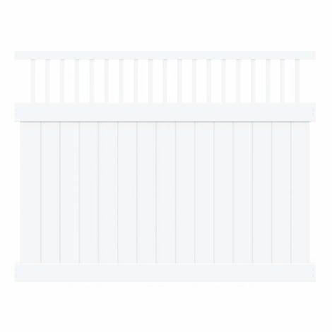  6' H x 8' W Chestertown Privacy Fence Closed Spindle Panel White