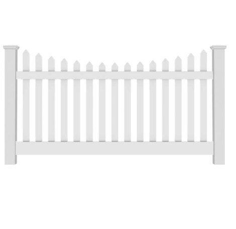 4' H x 8' W Richmond Picket Contemporary Scallop White