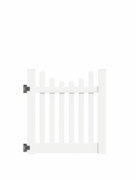 4'x46" New Bedford Picket Scallop Walk Gate White