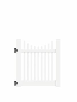 4'x46" Wharton Creek Picket Scallop Walk Gate White