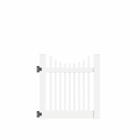 4'x46" Wharton Creek Picket Scallop Walk Gate White