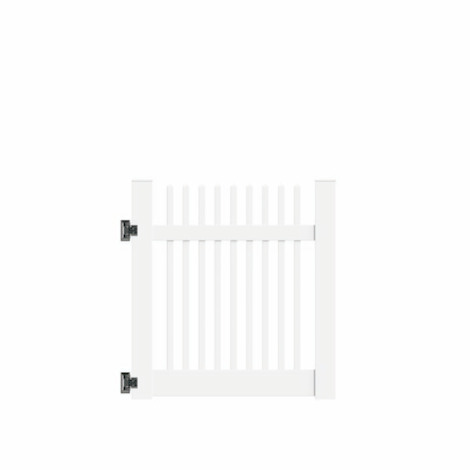 4'x46" Wharton Creek Picket Straight Walk Gate White
