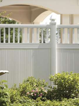  6' H x 8' W Chestertown Privacy Fence Closed Spindle Panel White