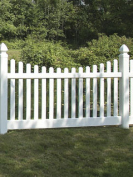 4' H x 8' W New Bedford Picket Contemporary DE Scallop White