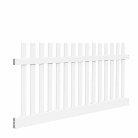 4' H x 8' W New Bedford Picket Contemporary DE Straight White