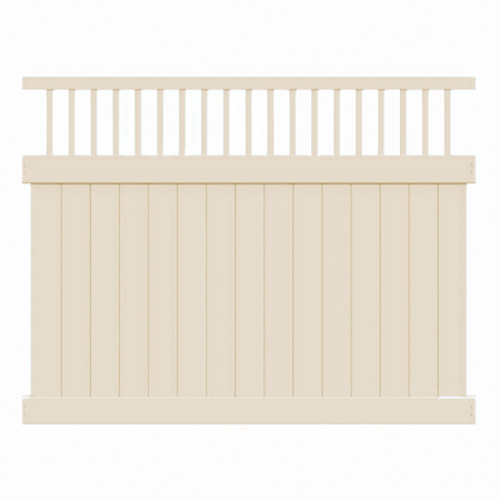  6' H x 8' W Chestertown Privacy Fence Closed Spindle Panel Tan