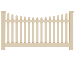 4' H x 8' W New Bedford Picket Contemporary DE Scallop Tan