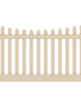 5' H x 8' W New Bedford Picket Contemporary DE  Scallop Tan