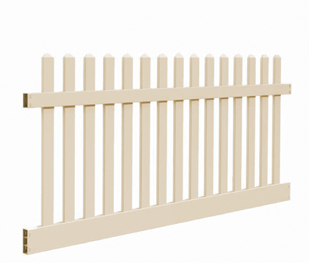 4' H x 8' W New Bedford Picket Contemporary DE Straight Tan