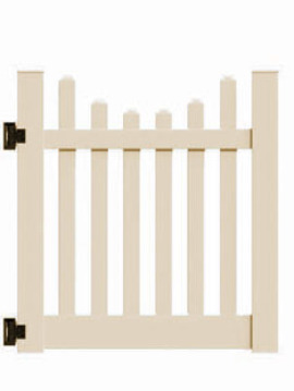 4'x46" New Bedford Picket Scallop Walk Gate Tan