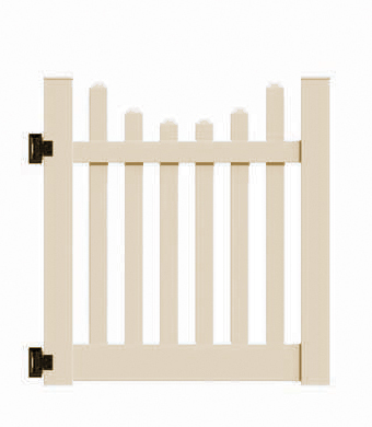 4'x46" New Bedford Picket Scallop Walk Gate Tan