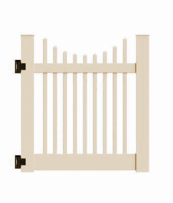 4'x46" Wharton Creek Picket Scallop Walk Gate Tan