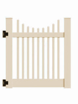 4'x46" Wharton Creek Picket Scallop Walk Gate Tan