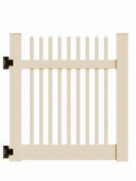 4'x46" Wharton Creek Picket Straight Walk Gate Tan