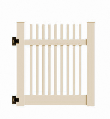 4'x58" Wharton Creek Picket Straight Walk Gate Tan