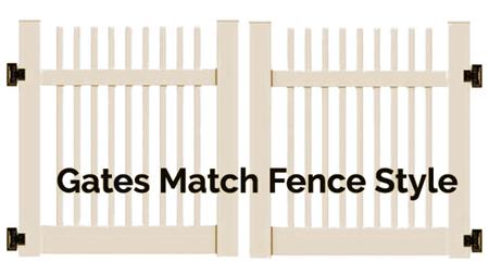 4' H x 10' W New Bedford Picket Scallop Double Drive Gate Tan
