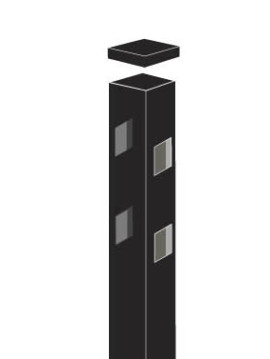 2½X2½X70" Line Post Blk